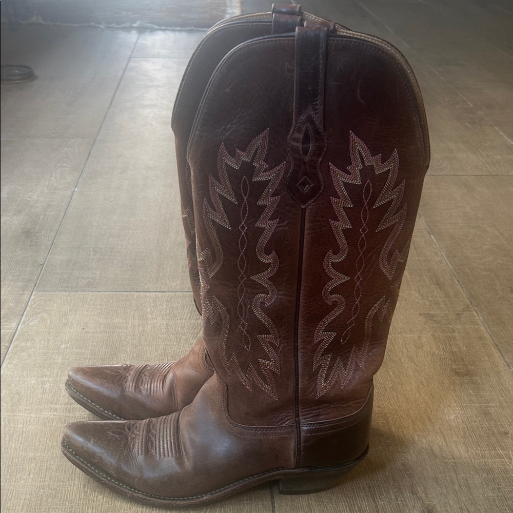 Old West Brown Heeled Boots